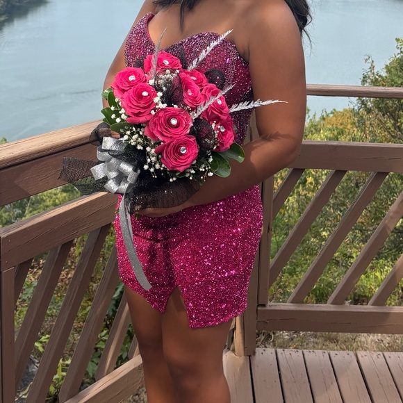 Portia and Scarlett Pink Sequin Dress - Picture 1 of 4